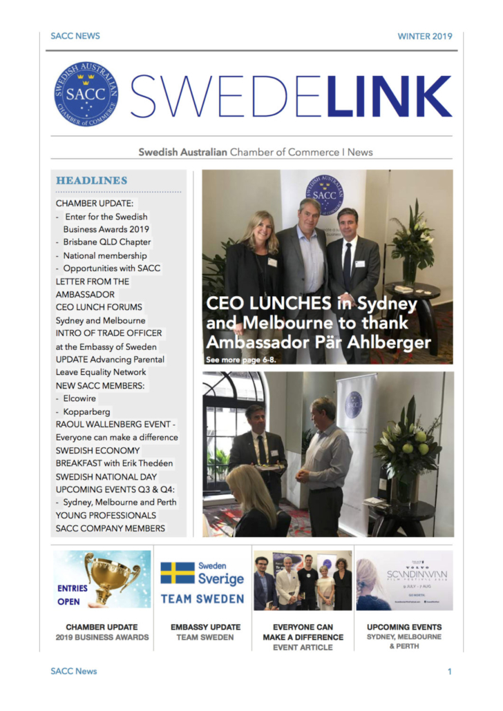SWEDELINK Newsletter Winter 2019